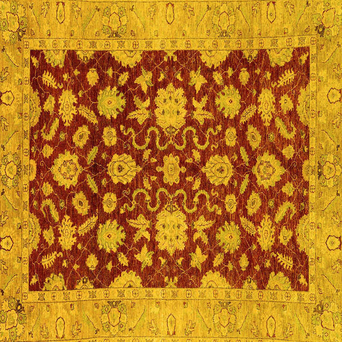 Square Abstract Yellow Modern Rug, abs53yw
