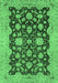 Machine Washable Abstract Emerald Green Modern Area Rugs, wshabs53emgrn