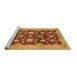 Sideview of Machine Washable Abstract Brown Modern Rug, wshabs53brn