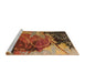 Sideview of Machine Washable Abstract Saffron Red Rug, wshabs5400