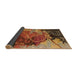 Sideview of Abstract Saffron Red Modern Rug, abs5400