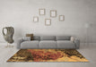 Machine Washable Abstract Brown Modern Rug in a Living Room,, wshabs5400brn