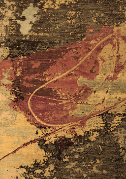 Abstract Brown Modern Rug, abs5400brn