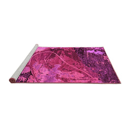 Sideview of Machine Washable Abstract Pink Modern Rug, wshabs5400pnk