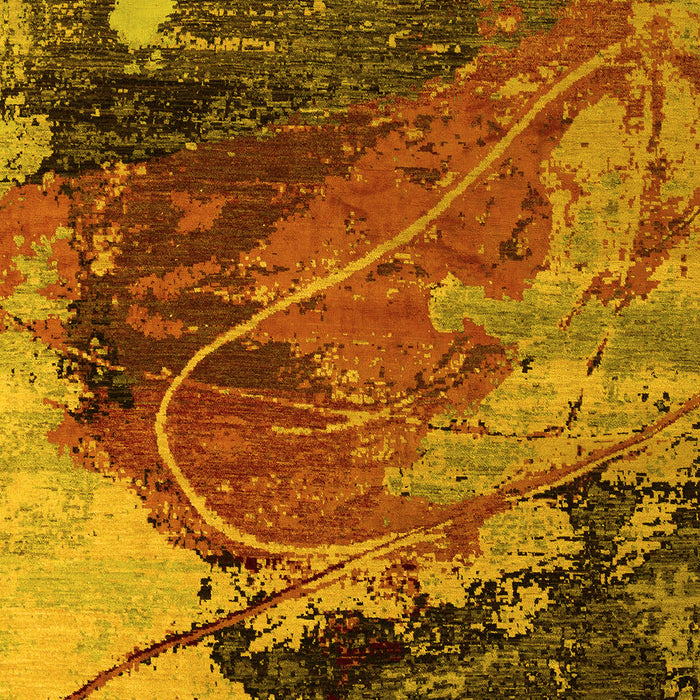 Machine Washable Abstract Yellow Modern Rug, wshabs5400yw