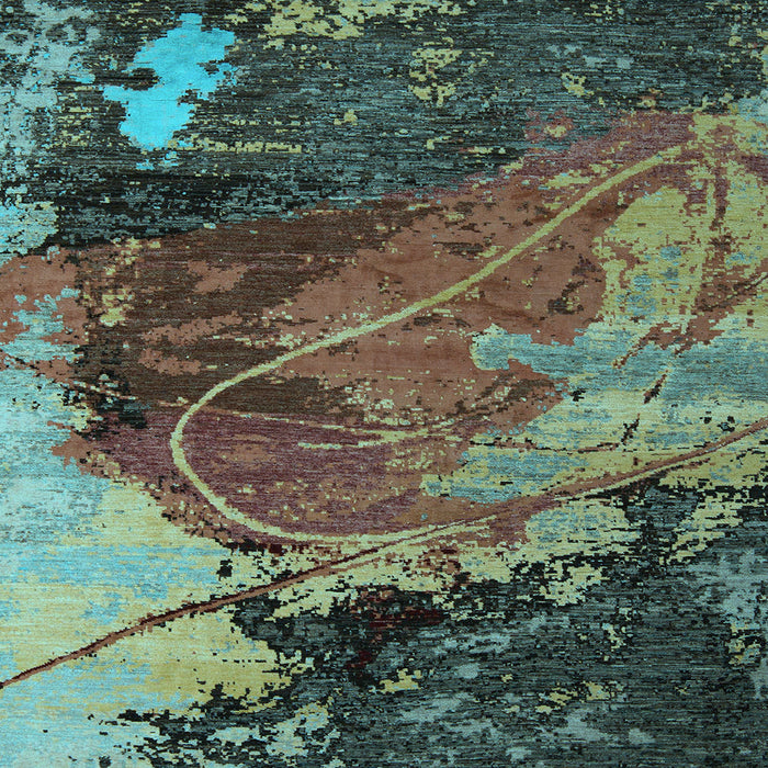 Square Machine Washable Abstract Light Blue Modern Rug, wshabs5400lblu