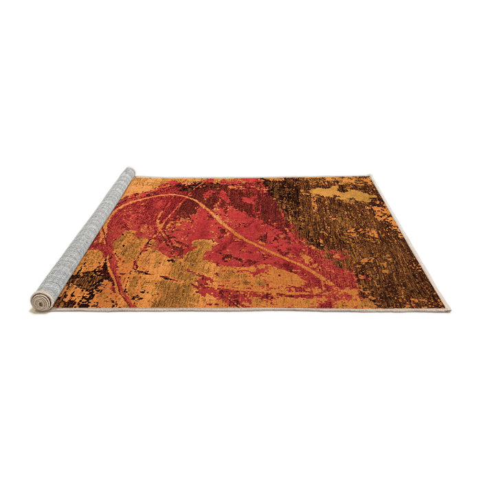 Sideview of Machine Washable Abstract Orange Modern Area Rugs, wshabs5400org