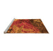 Sideview of Machine Washable Abstract Orange Modern Area Rugs, wshabs5400org