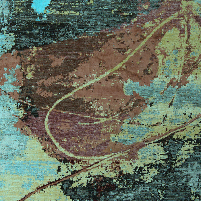 Abstract Light Blue Modern Rug, abs5400lblu