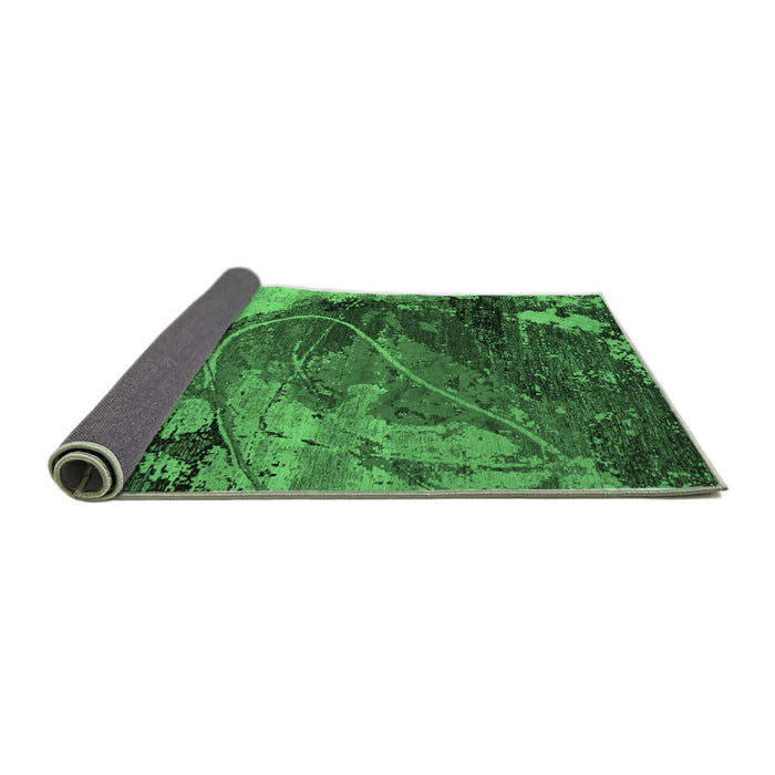 Sideview of Abstract Emerald Green Modern Rug, abs5400emgrn