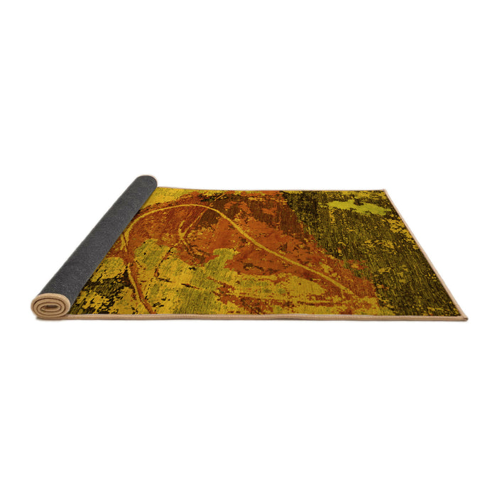 Sideview of Abstract Yellow Modern Rug, abs5400yw