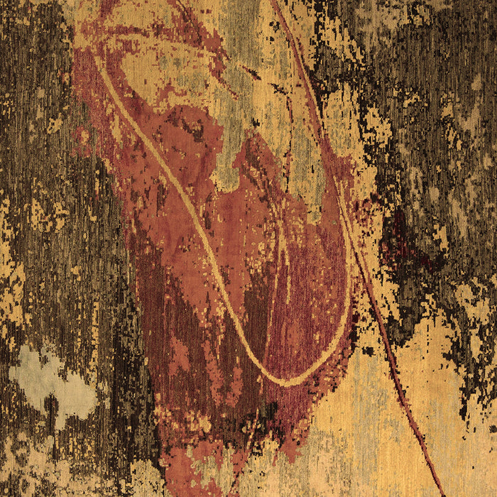 Square Abstract Brown Modern Rug, abs5400brn