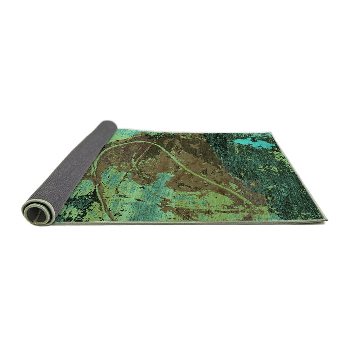 Sideview of Abstract Turquoise Modern Rug, abs5400turq