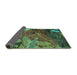 Sideview of Abstract Turquoise Modern Rug, abs5400turq