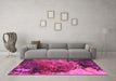 Machine Washable Abstract Pink Modern Rug in a Living Room, wshabs5400pnk