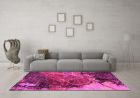 Machine Washable Abstract Pink Modern Rug, wshabs5400pnk