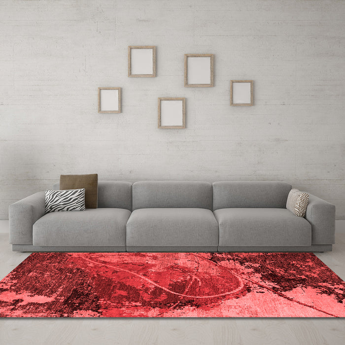 Modern Red Washable Rugs