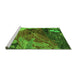 Sideview of Machine Washable Abstract Green Modern Area Rugs, wshabs5400grn