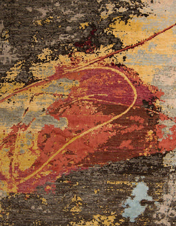 Abstract Saffron Red Modern Rug, abs5400