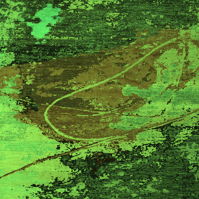 Square Abstract Green Modern Rug, abs5400grn