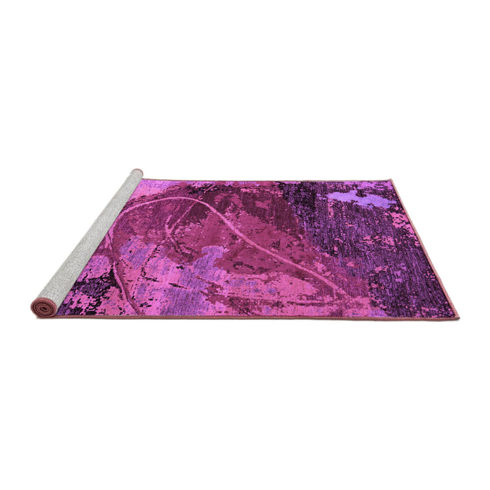 Sideview of Machine Washable Abstract Purple Modern Area Rugs, wshabs5400pur