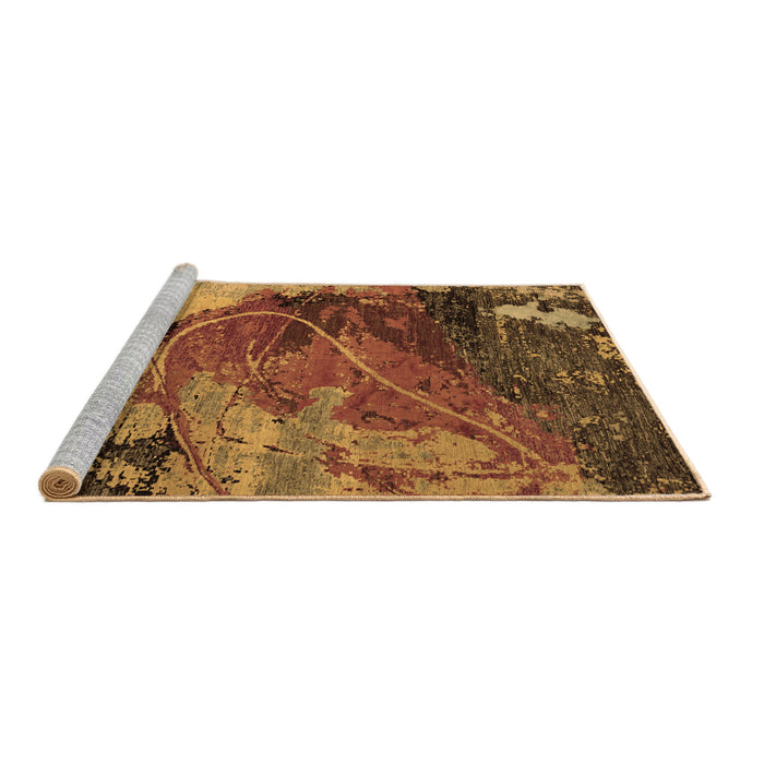 Sideview of Machine Washable Abstract Brown Modern Rug, wshabs5400brn