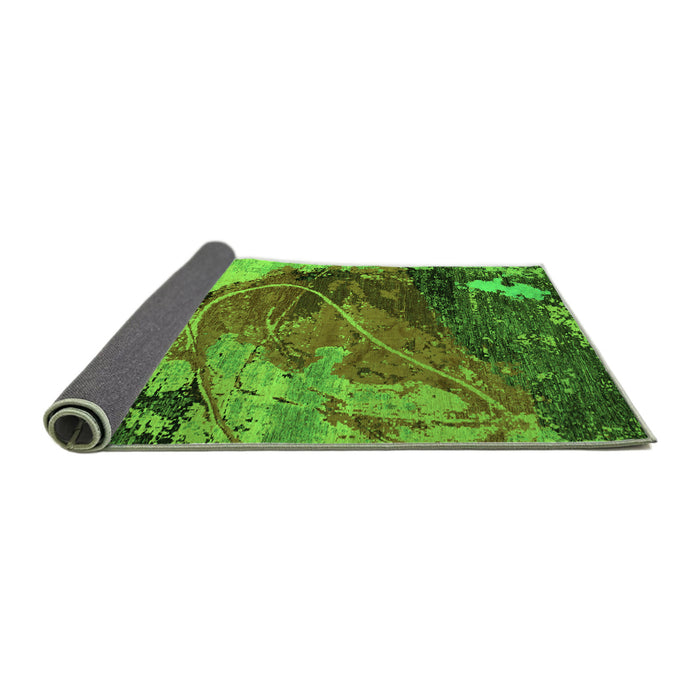 Sideview of Abstract Green Modern Rug, abs5400grn