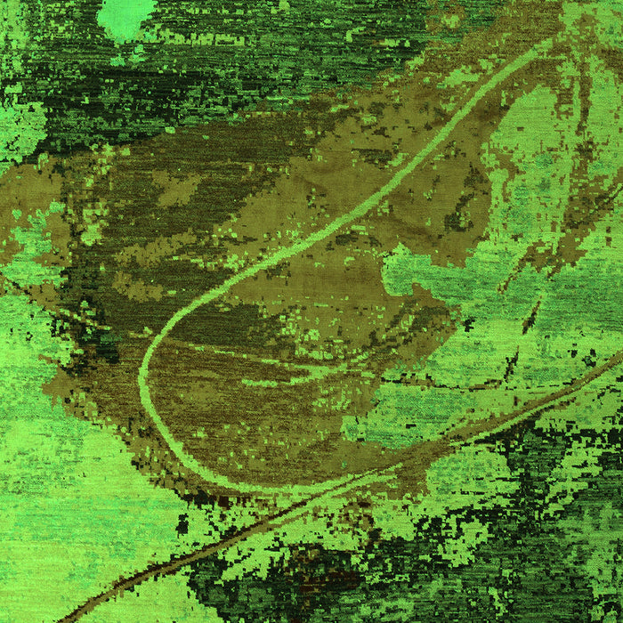 Machine Washable Abstract Green Modern Area Rugs, wshabs5400grn