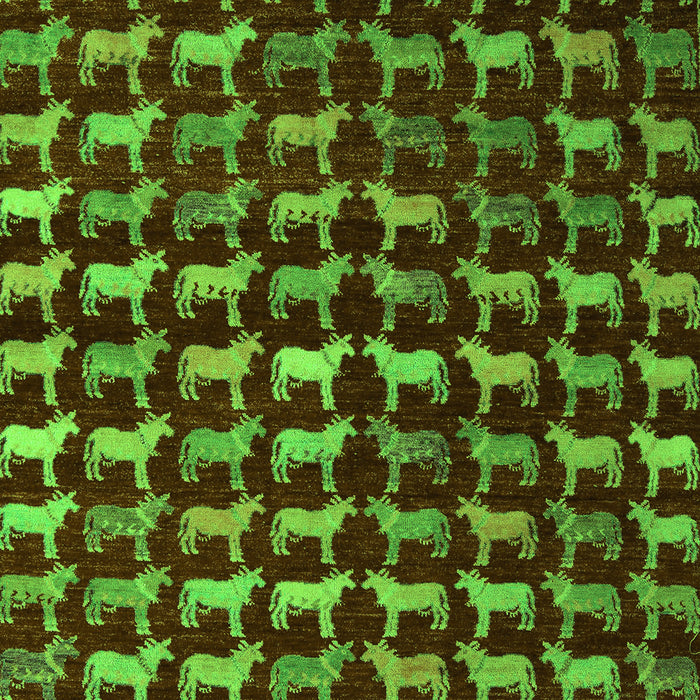 Abstract Green Modern Rug, abs5401grn