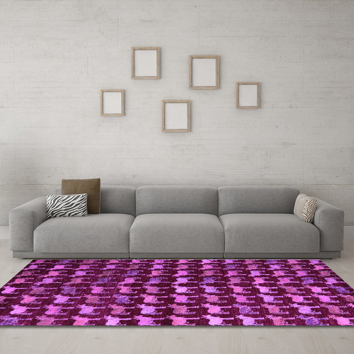 Machine Washable Abstract Purple Modern Area Rugs in a Living Room, wshabs5401pur