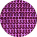 Round Machine Washable Abstract Purple Modern Area Rugs, wshabs5401pur