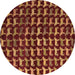 Round Machine Washable Abstract Brown Modern Rug, wshabs5401brn