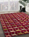 Abstract Red Modern Rug in Family Room, abs5401