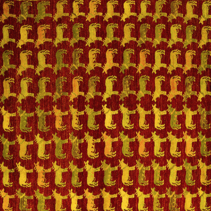 Square Abstract Yellow Modern Rug, abs5401yw