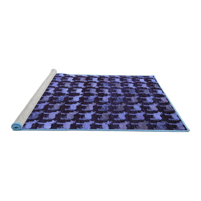 Sideview of Machine Washable Abstract Blue Modern Rug, wshabs5401blu