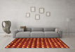 Machine Washable Abstract Orange Modern Area Rugs in a Living Room, wshabs5401org