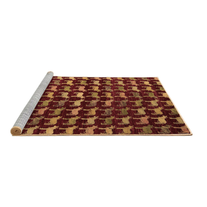 Sideview of Machine Washable Abstract Brown Modern Rug, wshabs5401brn