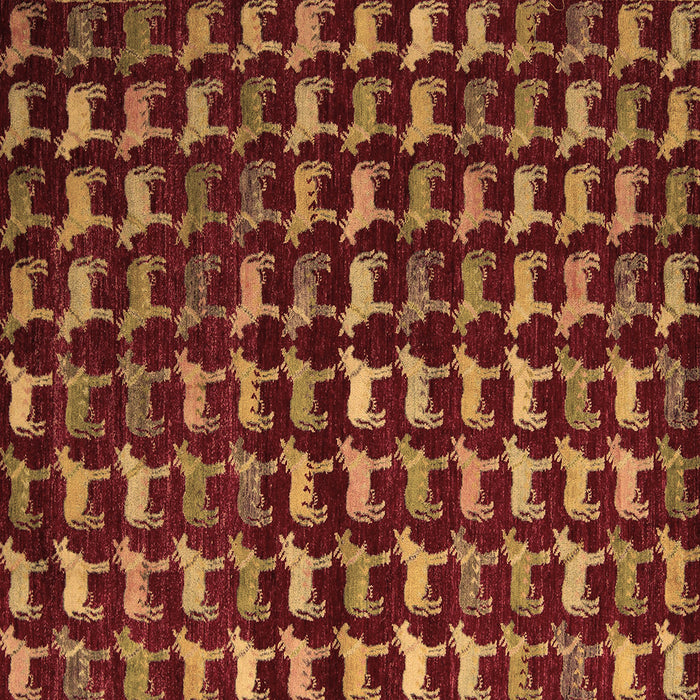 Square Machine Washable Abstract Brown Modern Rug, wshabs5401brn