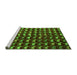 Sideview of Machine Washable Abstract Green Modern Area Rugs, wshabs5401grn