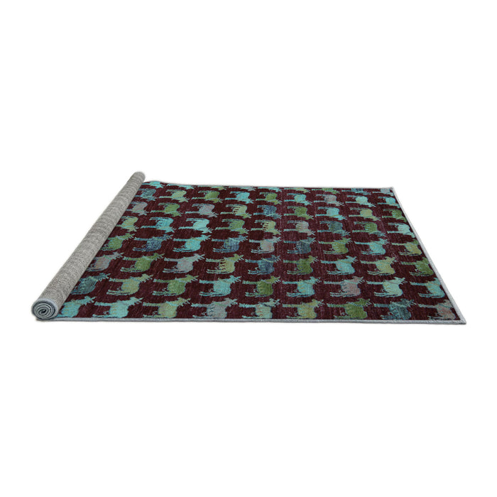 Sideview of Machine Washable Abstract Light Blue Modern Rug, wshabs5401lblu