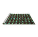 Sideview of Machine Washable Abstract Turquoise Modern Area Rugs, wshabs5401turq