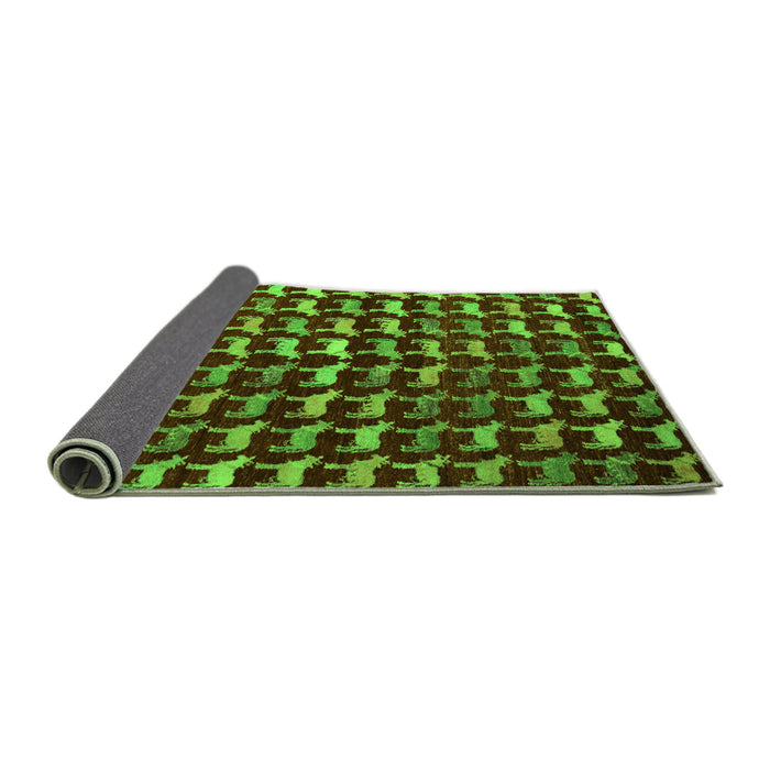Sideview of Abstract Green Modern Rug, abs5401grn