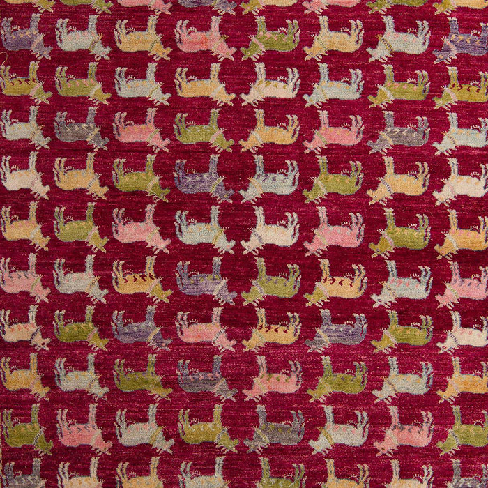 Machine Washable Abstract Red Rug, wshabs5401