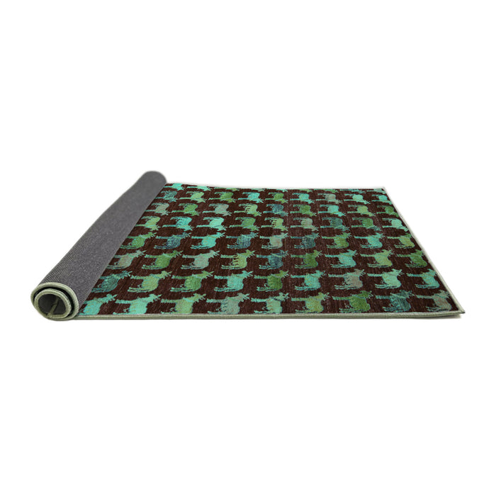 Sideview of Abstract Turquoise Modern Rug, abs5401turq