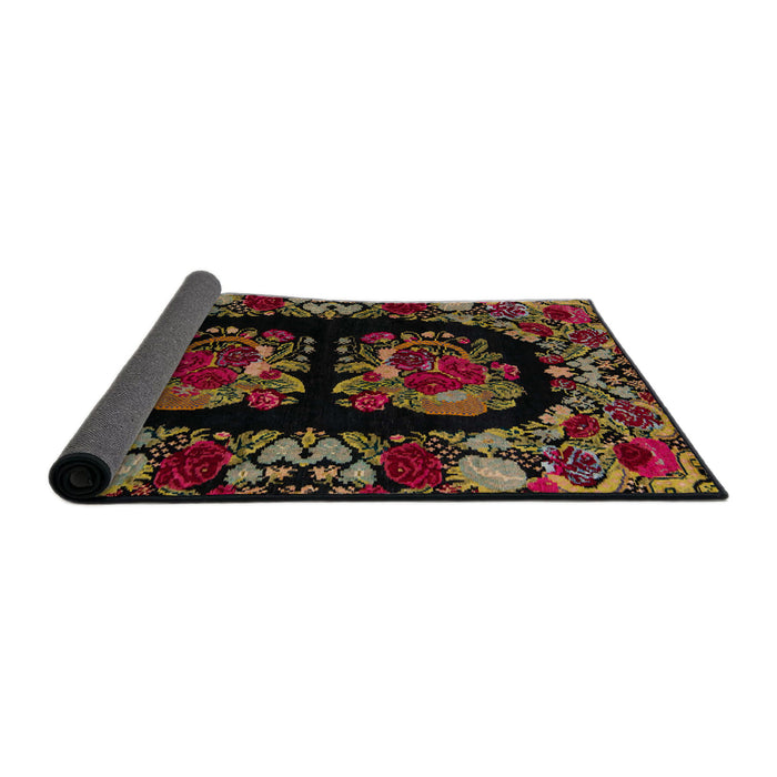 Sideview of Abstract Brown Medallion Rug, abs5402