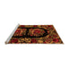 Sideview of Machine Washable Medallion Orange French Area Rugs, wshabs5402org