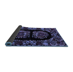 Sideview of Medallion Blue French Rug, abs5402blu