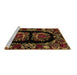 Sideview of Machine Washable Medallion Brown French Rug, wshabs5402brn