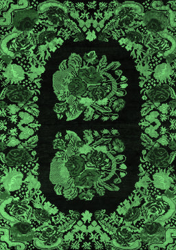 Medallion Emerald Green French Rug, abs5402emgrn