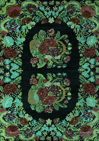 Medallion Turquoise French Rug, abs5402turq